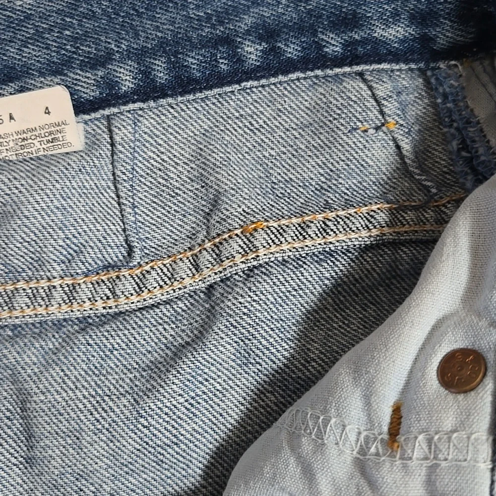 Levi's 550 Relaxed Blue Denim Painted Yellow Banana Design Tapered Leg Jeans - Picture 14 of 15